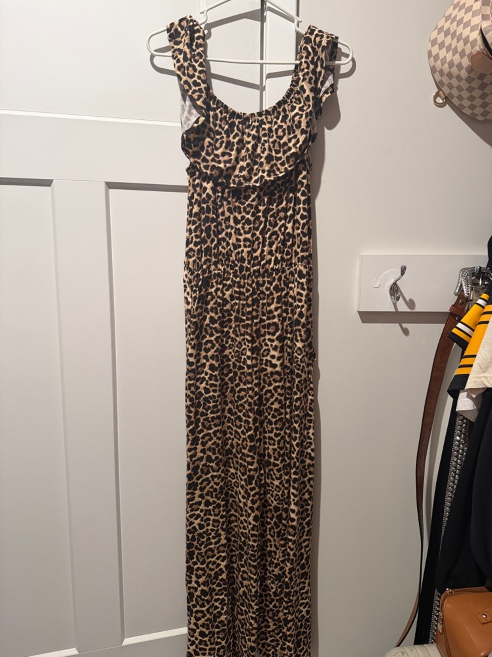 white birch Animal Print Maxi Romper in Brown and Black
